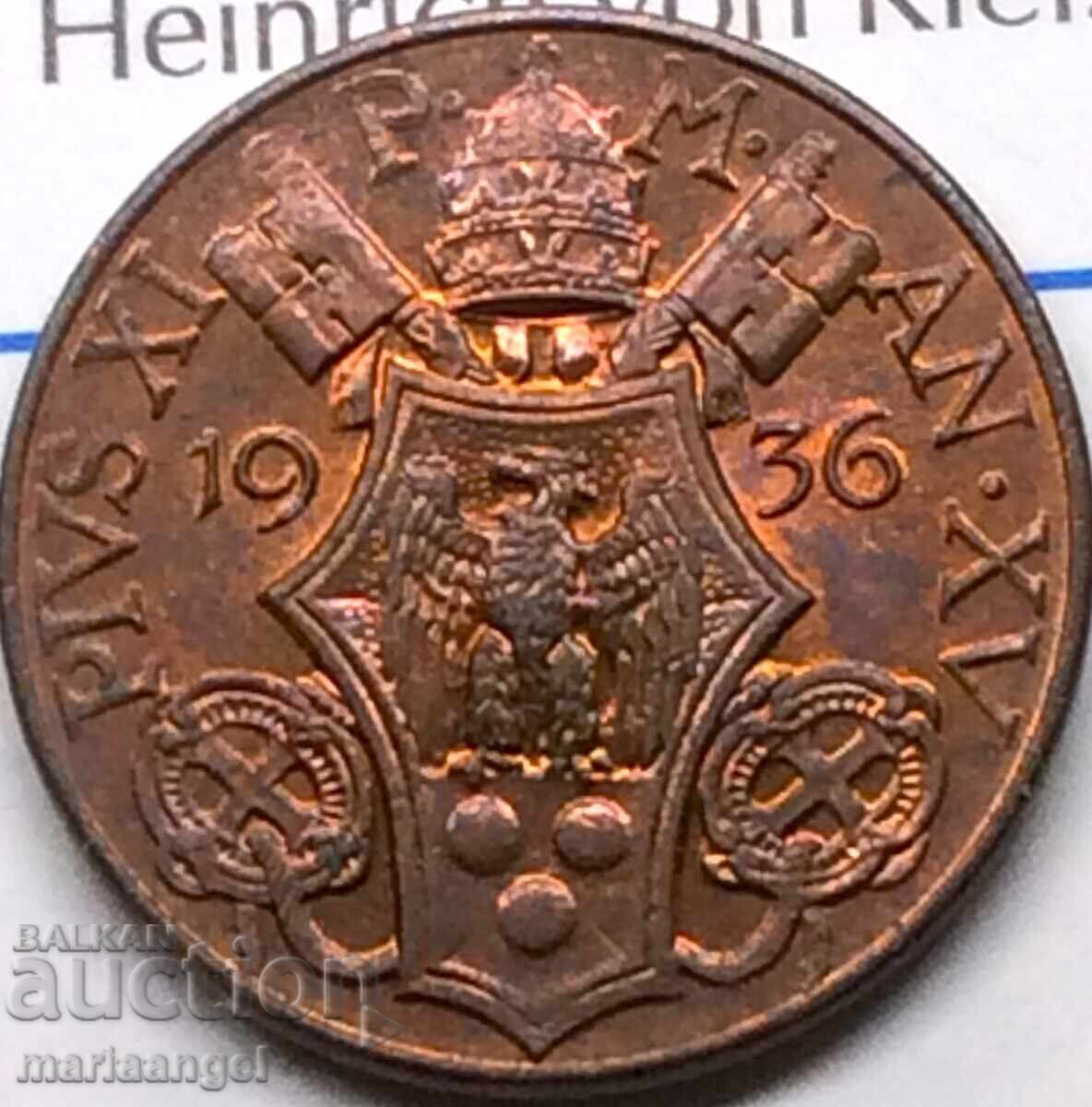 Vatican 10 centesimi 1936 St.Peter / Pius XI - rare year with price € 28.00 | 54.76 BGN Vatican 10 centesimi 1936 St.Peter / Pius XI - rare year with price € 28.00 | 54.76 BGN