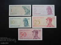 INDONEZIA SET 1/5/10/25/50/ SEN 1964 NOI UNC