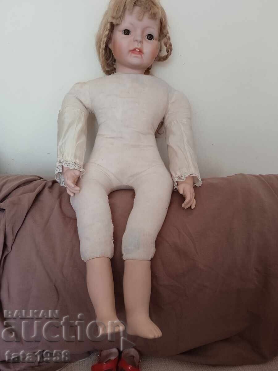 Auction  Antique doll 65 cm porcelain + clothes
