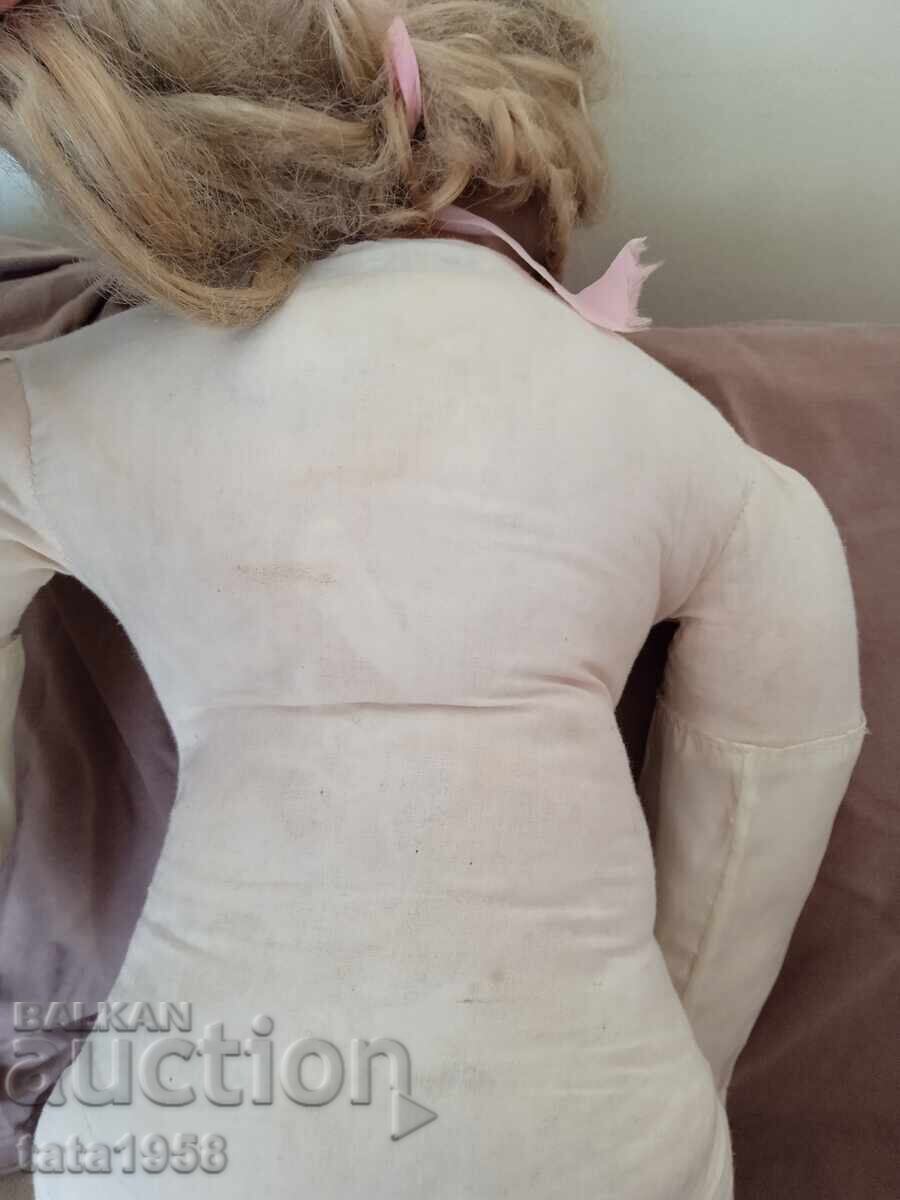 Antique doll 65 cm porcelain + clothes - 6
