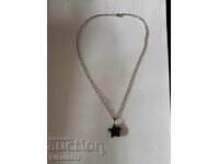 Nouă colier Stea din Zoisit cu Rubin - 20×20 mm, lanț de 45 cm