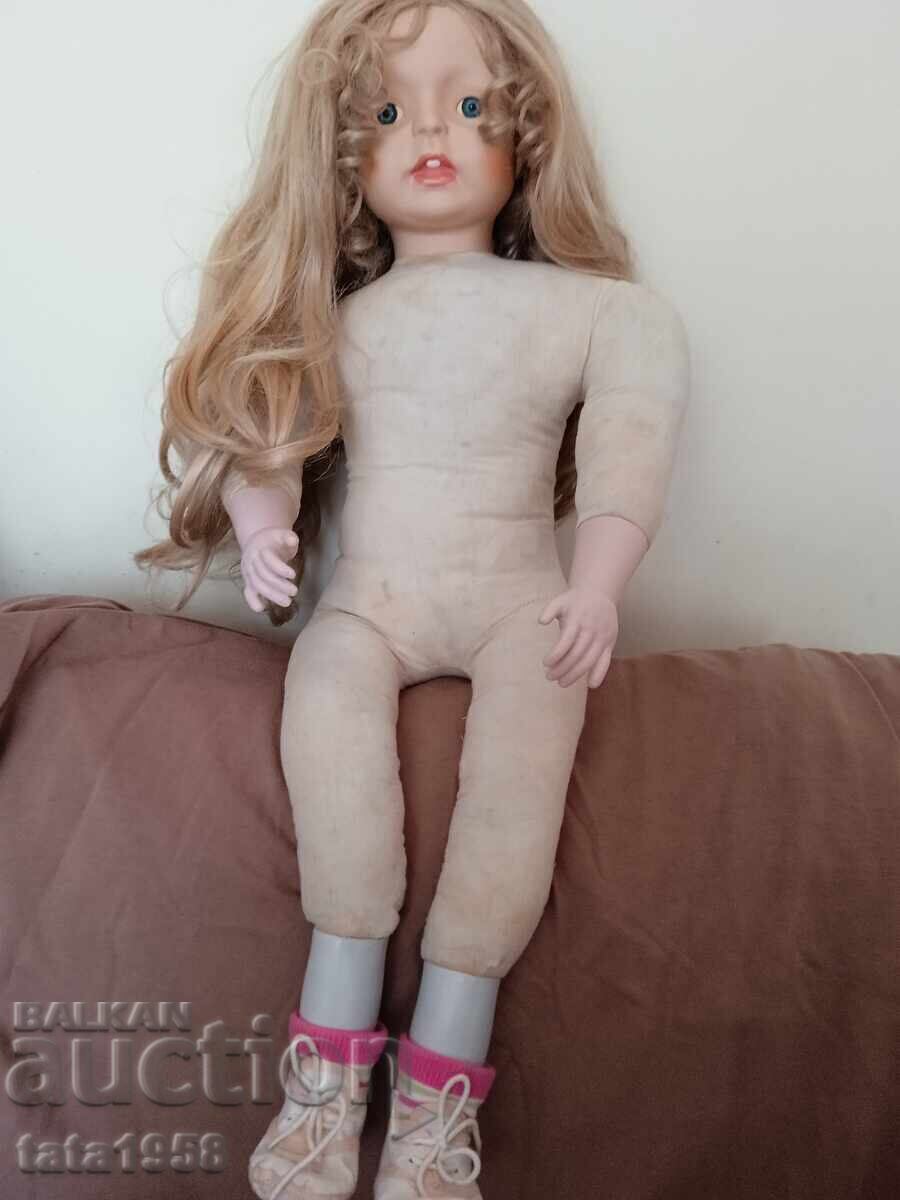 Auction  Vintage porcelain doll 65 cm
