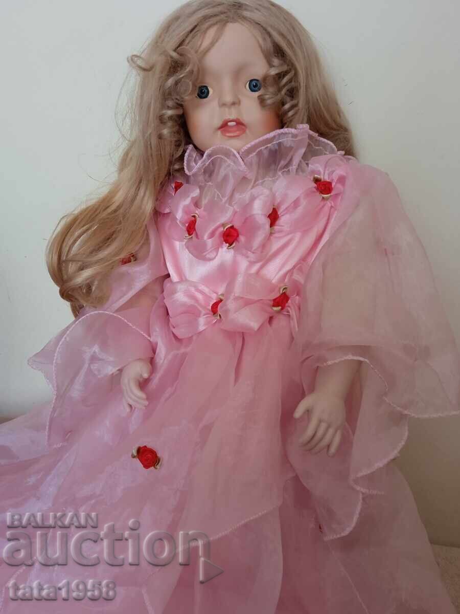 Vintage porcelain doll 65 cm