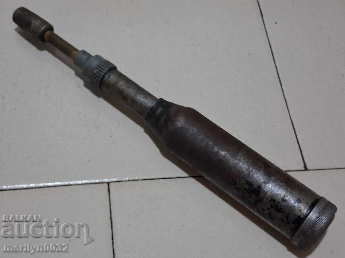 Old-fashioned grease fitting from an army engine, motorcycle grease gun - 7