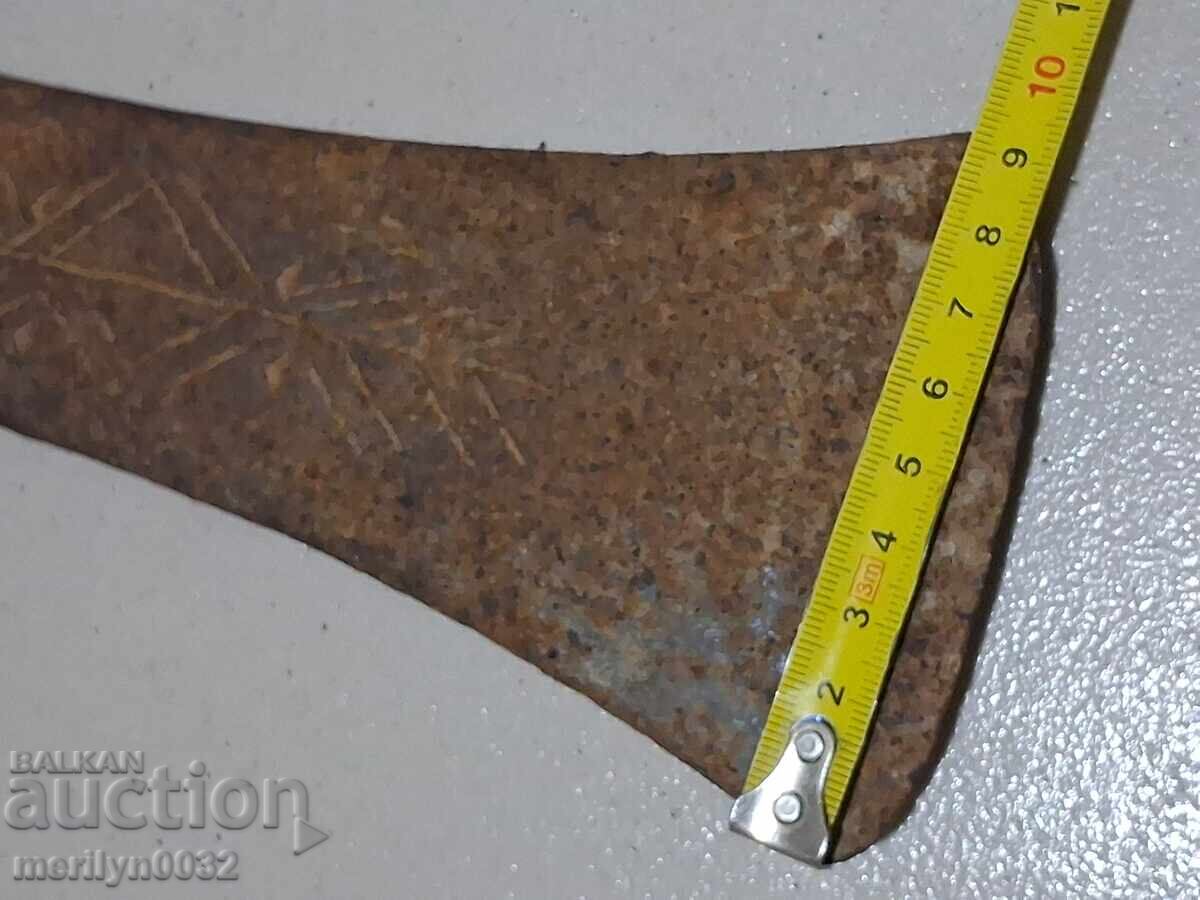 Old forged turnhoe, wrought iron, hoe, blade, axe - 5