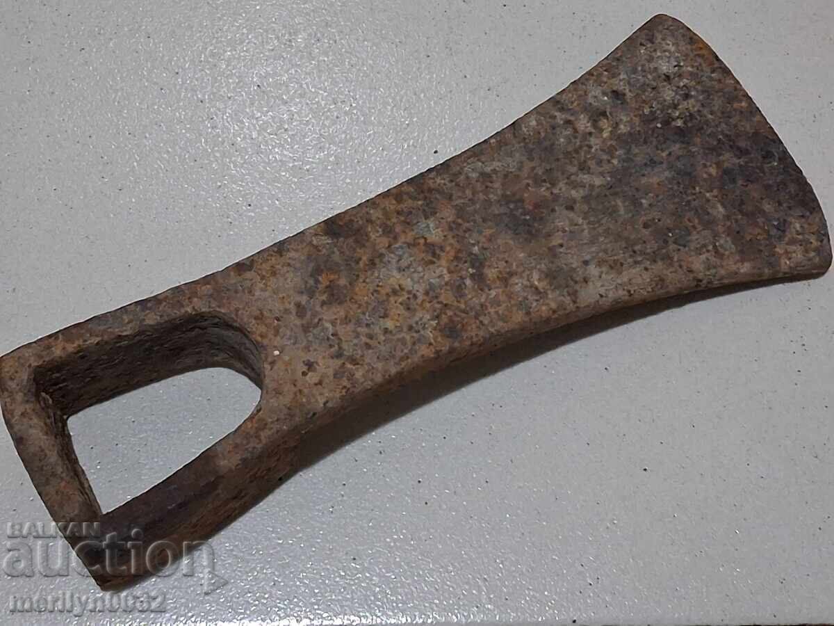 Old forged turnhoe, wrought iron, hoe, blade, axe - 6