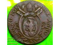 Vatican 1824 Mezzo Baiocco Leu XII 1823-1829 Roma - raritate