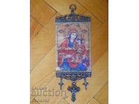 Woven icon "Holy Mother with the Child"