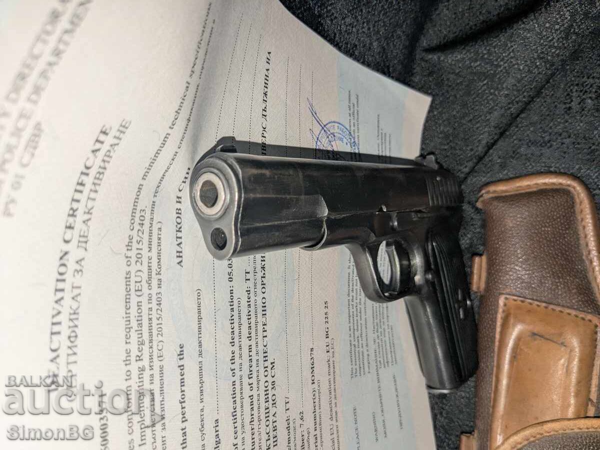 Delivery of Deactivated Soviet TT-33 (Tokarev) Pistol