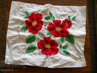 Vintage hand embroidered pillow case