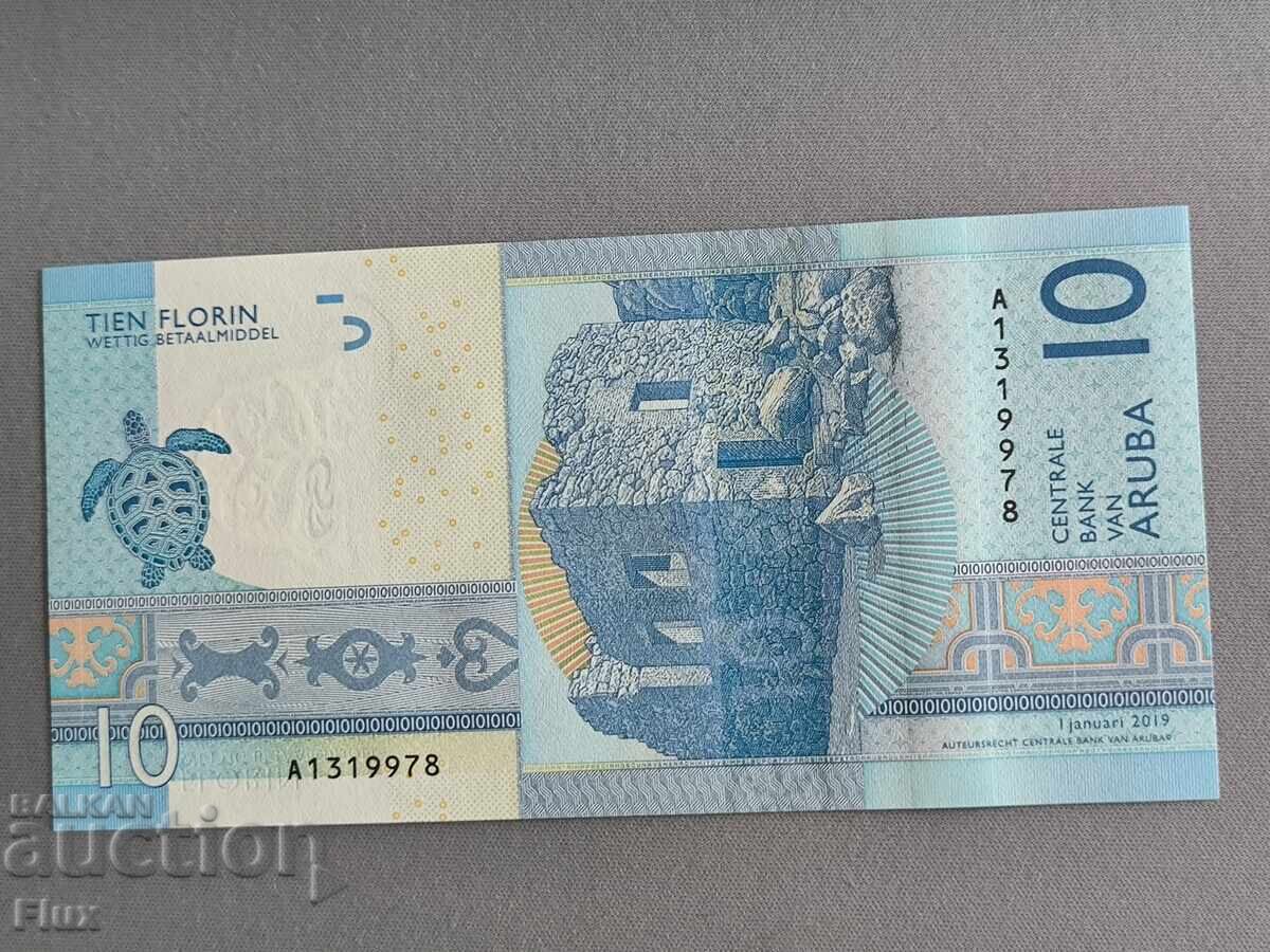 Banknote - Aruba - 10 florins UNC | 2019 with price 36.00 BGN | € 18.41