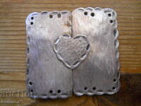 Antique silver-plated buckle from a belt or bag