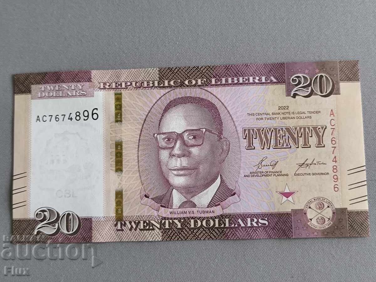 Банкнота - Либерия - 20 долара UNC | 2022г. Банкнота - Либерия - 20 долара UNC | 2022г.