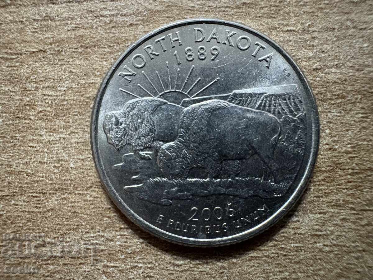 САЩ - 1/4 долар (2006) - Северна Дакота - P