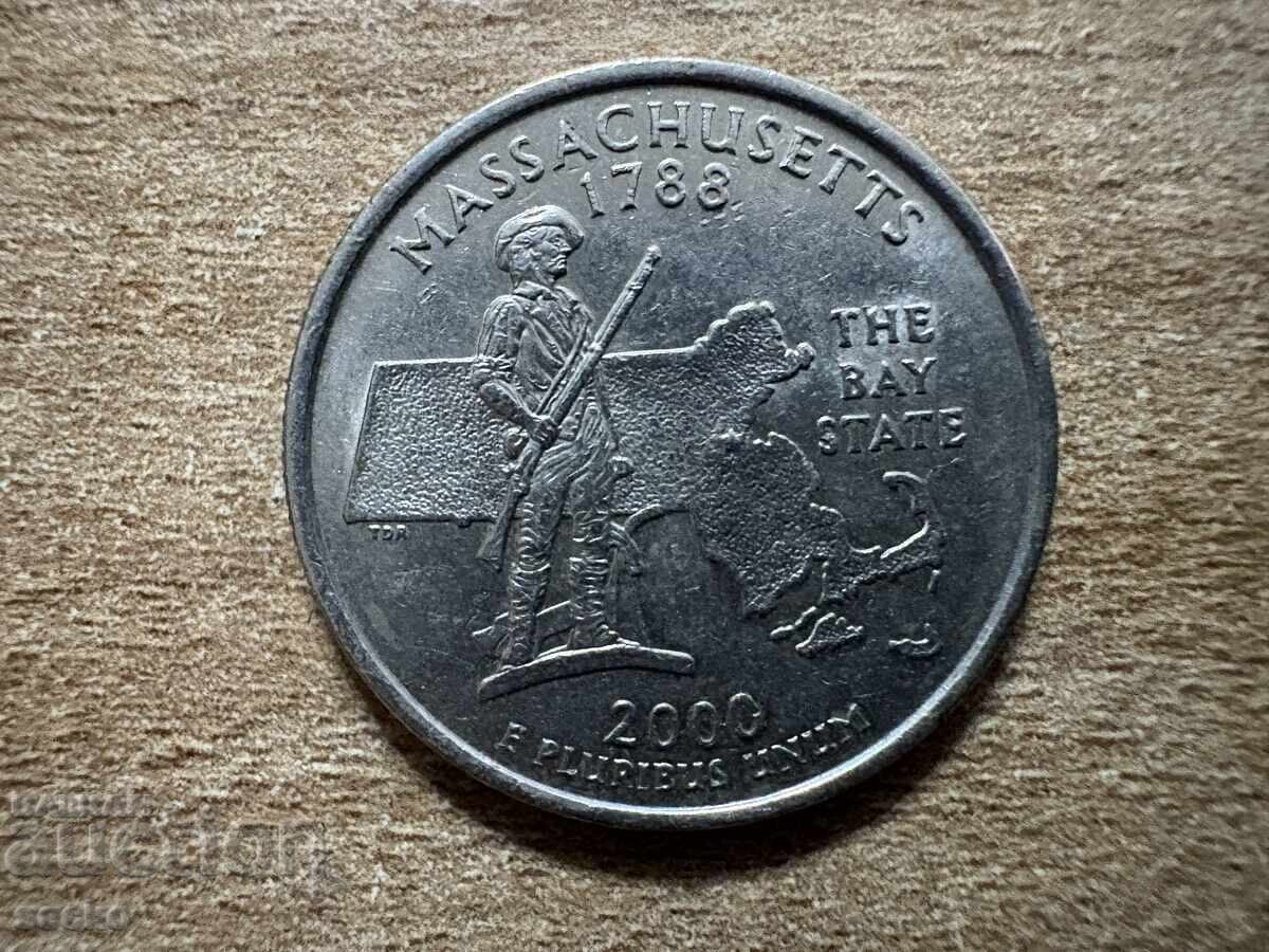 USA - 1/4 Dollar (2000) - Massachusetts - R USA - 1/4 Dollar (2000) - Massachusetts - R