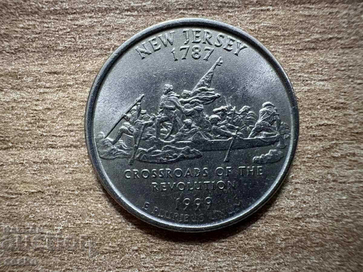 ΗΠΑ - 1/4 δολάριο (1999) - Νιου Τζέρσι - Ρ