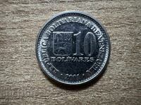 Βενεζουέλα - 10 Μπολίβαρ (2001) - Ατσάλι με επικάλυψη νικελίου