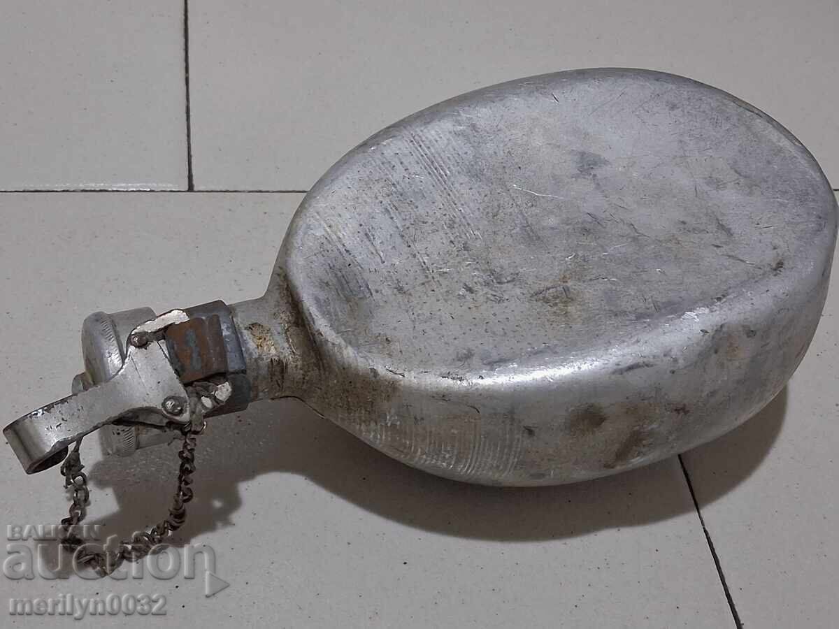 Auction  Old aluminum military canteen