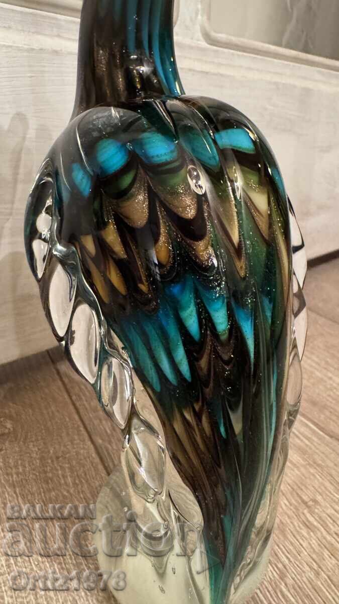 Large exquisite bird, blown glass, paperweight, 1.320kg with price 147.00 BGN | € 75.16