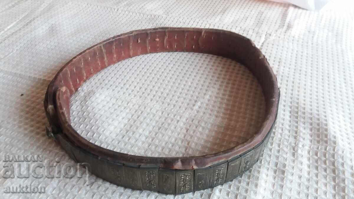 UNIQUE REVIVAL SILVER BELT LEATHER WITH PLATES - 6