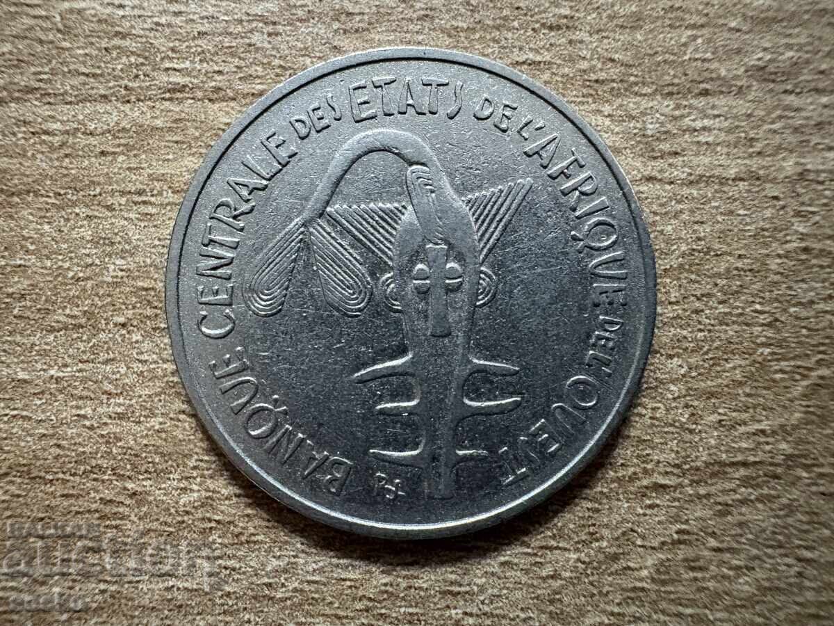 Africa de Vest - 100 de franci (1969) cu preț 1.70 BGN | € 0.87 Africa de Vest - 100 de franci (1969) cu preț 1.70 BGN | € 0.87
