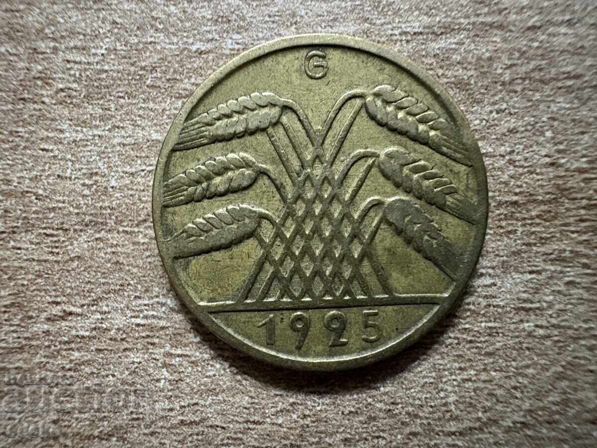 Γερμανία - 10 Reichspfennig (1925) - Γ με τιμή € 0.61 | 1.19 BGN Γερμανία - 10 Reichspfennig (1925) - Γ με τιμή € 0.61 | 1.19 BGN