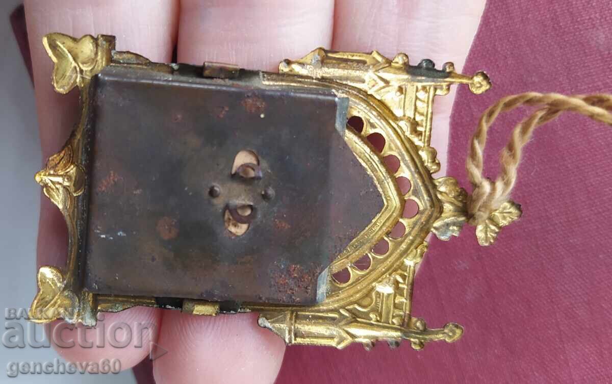 Δημοπρασία Αντίκα μικρό χριστιανικό τρίπτυχο - φορητή εικόνα, επιχρυσωμένο