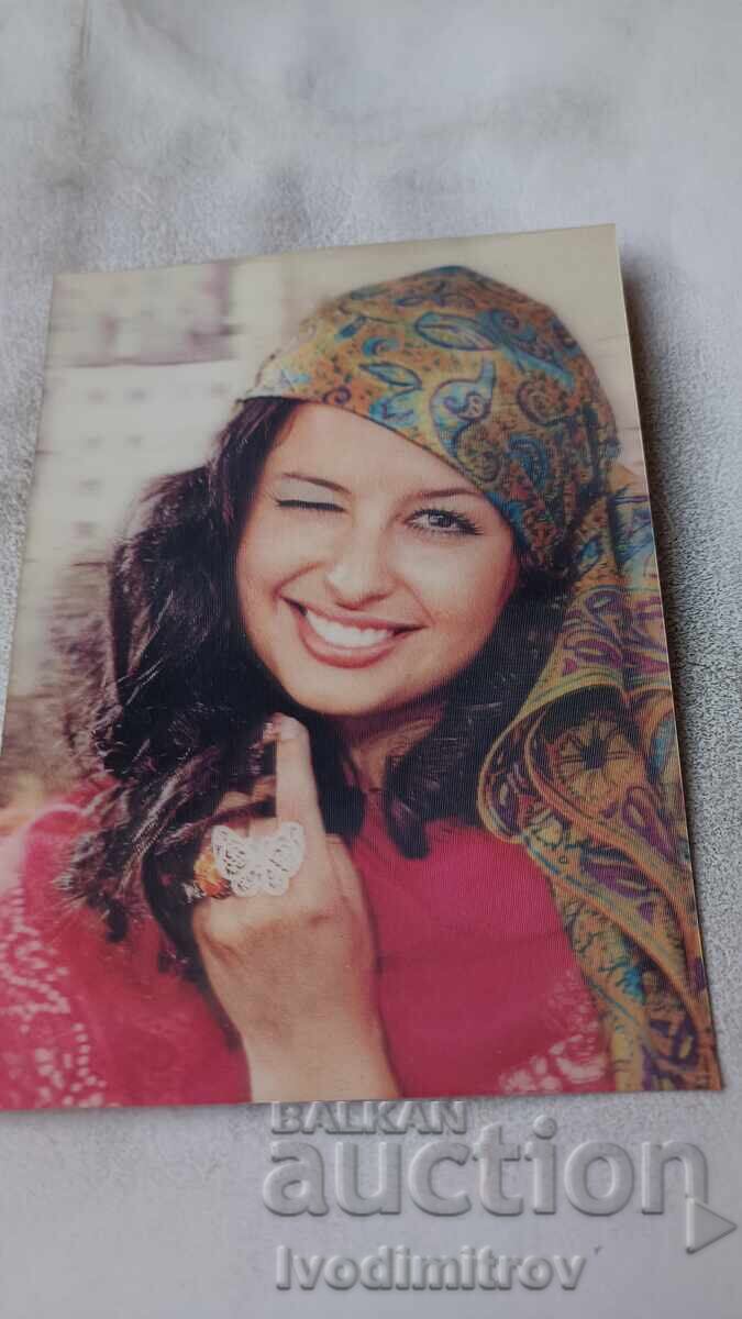 Стереокартичка Намигаща девойка 1979