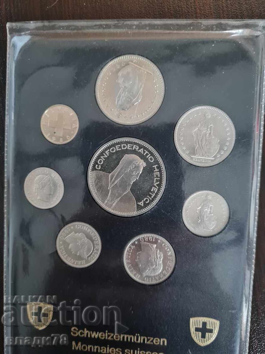 Auction  Proof coin set Switzerland 1980