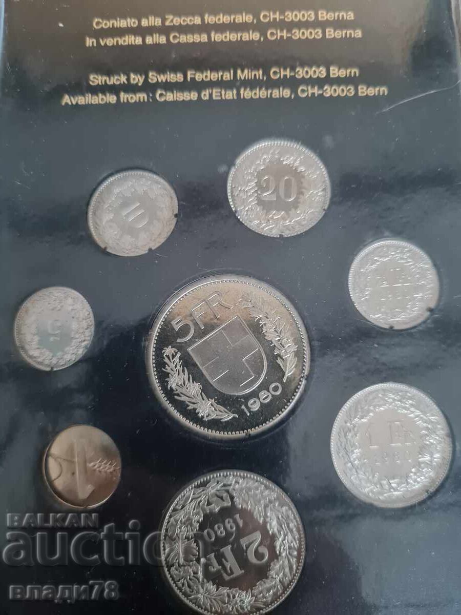Delivery of Proof coin set Switzerland 1980