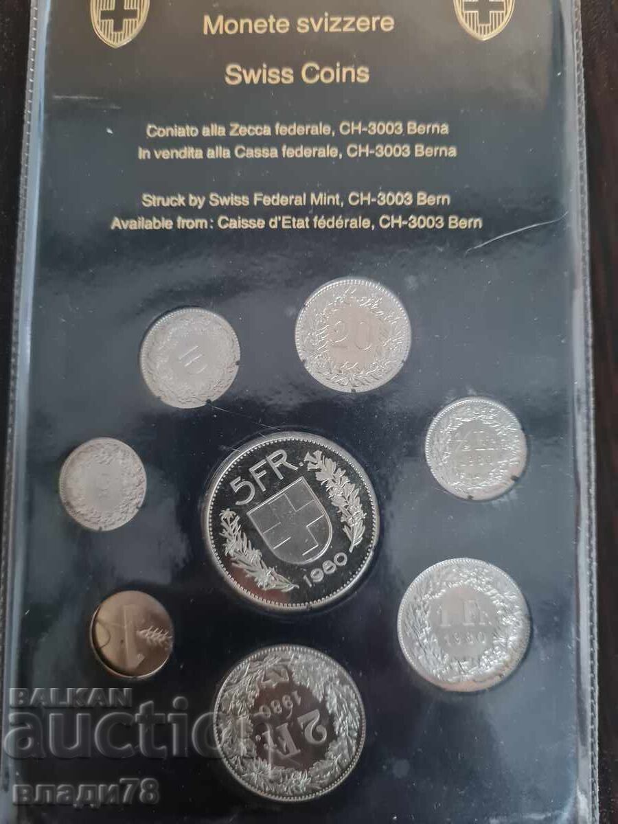 Proof coin set Switzerland 1980 - 6