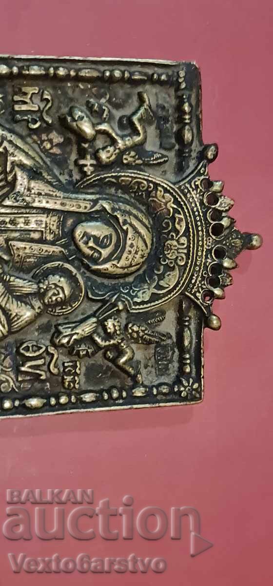 ICOANĂ VECHE-MINIATURALĂ-Rusia-Secolul 18, sfârșit-Bronz cu preț 399.99 BGN | € 204.51