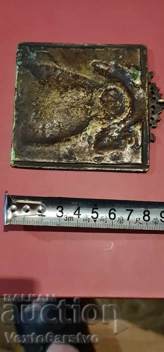 ICOANĂ VECHE-MINIATURALĂ-Rusia-Secolul 18, sfârșit-Bronz - 5