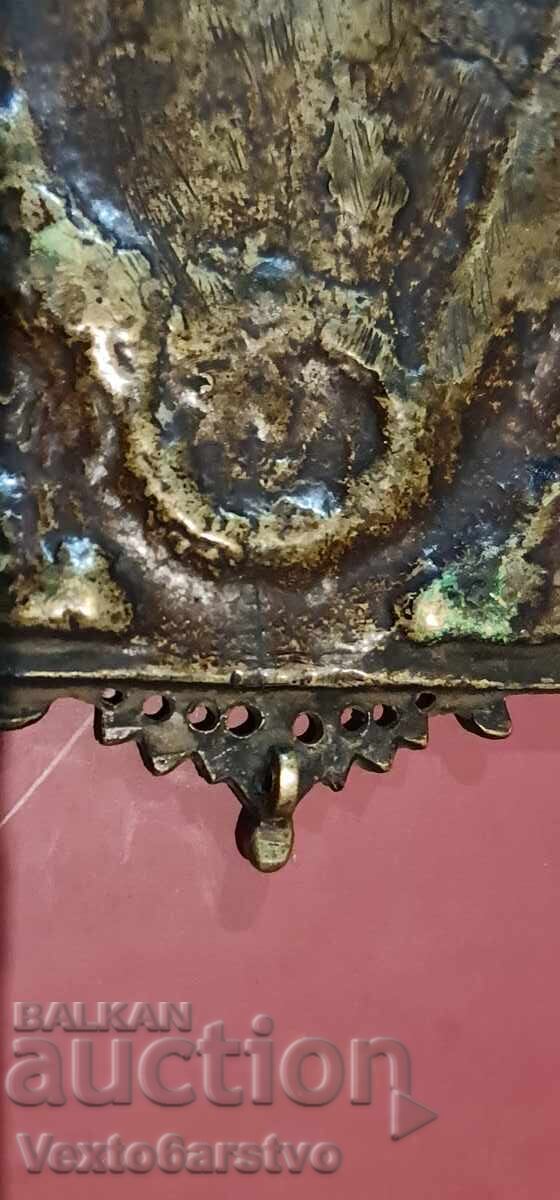 ICOANĂ VECHE-MINIATURALĂ-Rusia-Secolul 18, sfârșit-Bronz - 7