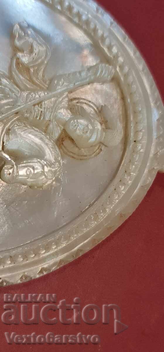 Livrarea ICOANĂ VECHE - PANAGHIA - SF. GHEORGHE VICTORIOSUL - sfârșitul secolului al XIX-lea