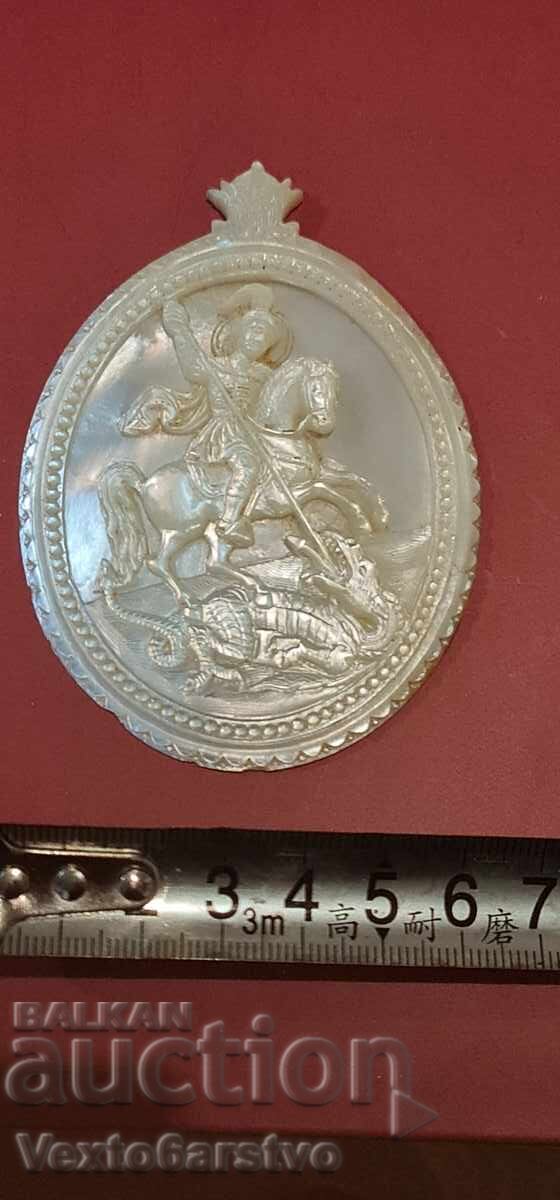 ICOANĂ VECHE - PANAGHIA - SF. GHEORGHE VICTORIOSUL - sfârșitul secolului al XIX-lea