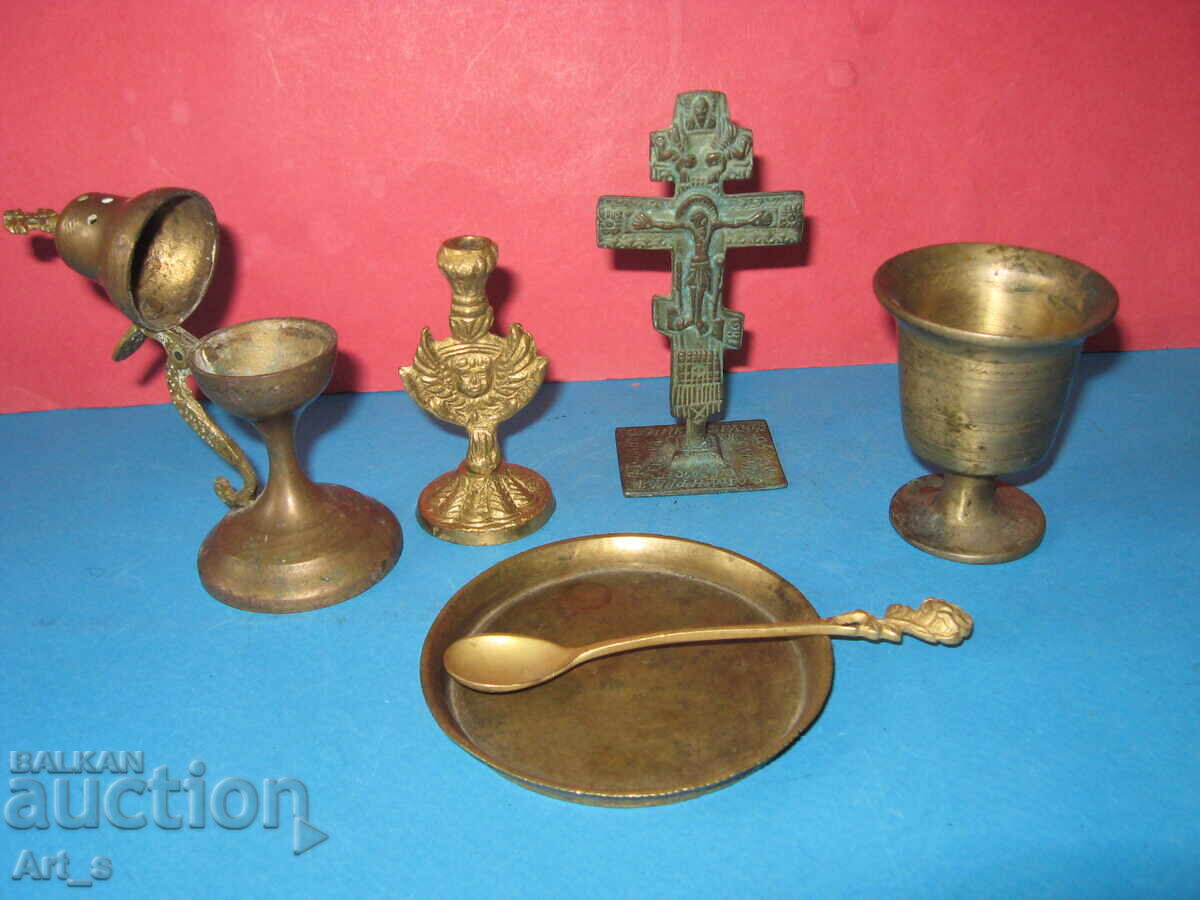 Λοτ από 6 ορθόδοξα θρησκευτικά οικιακά αντικείμενα για λατρεία - 7