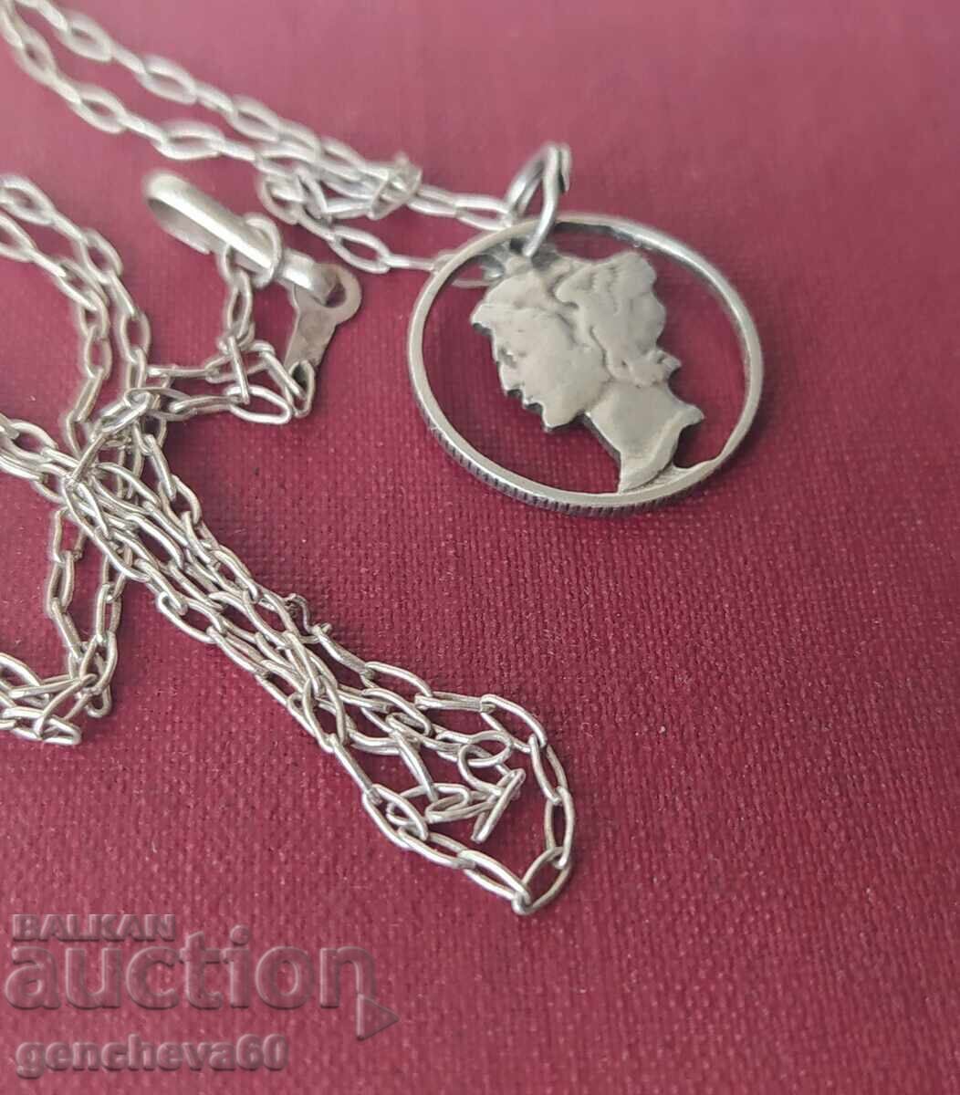 Antique silver necklace from 10 cents from 1923 - 5