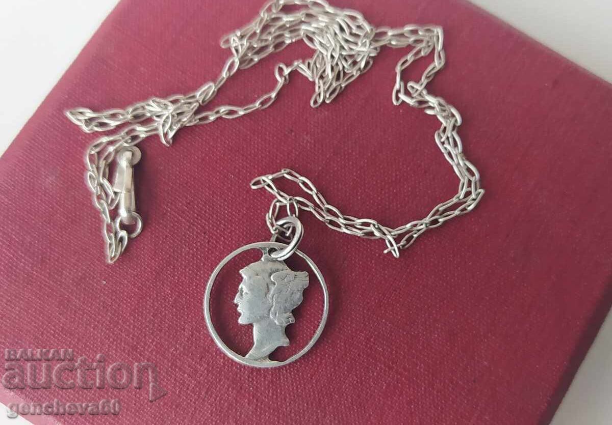 Antique silver necklace from 10 cents from 1923 - 6