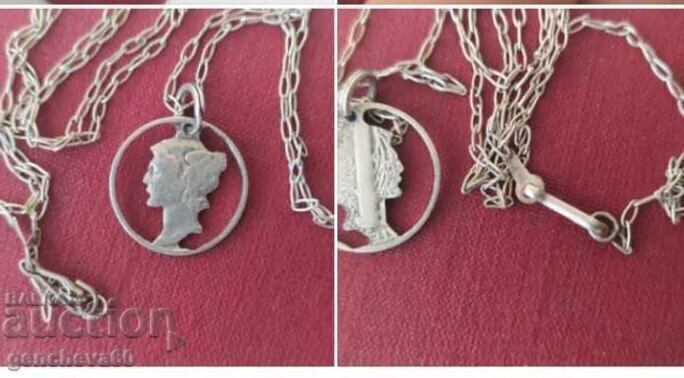 Antique silver necklace from 10 cents from 1923