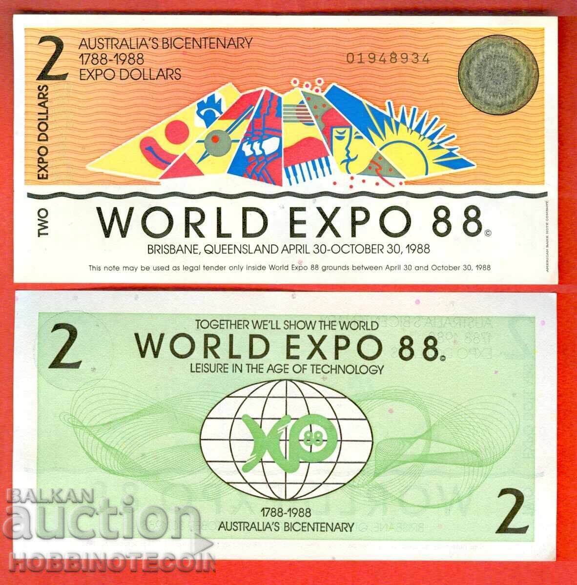 АВСТРАЛИЯ AUSTRALIA 2 $ ЕКСПО EXPO 1988 НОВА UNC АВСТРАЛИЯ AUSTRALIA 2 $ ЕКСПО EXPO 1988 НОВА UNC