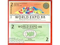 AUSTRALIA AUSTRALIA 2 $ EXPO 1988 NOU UNC