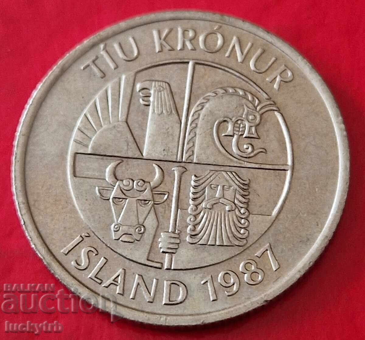 10 coroane 1987 - Islanda cu preț € 1.00 | 1.96 BGN