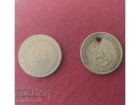 Monedă rară veche de 2 și 1/2 Principatul Bulgariei și alta