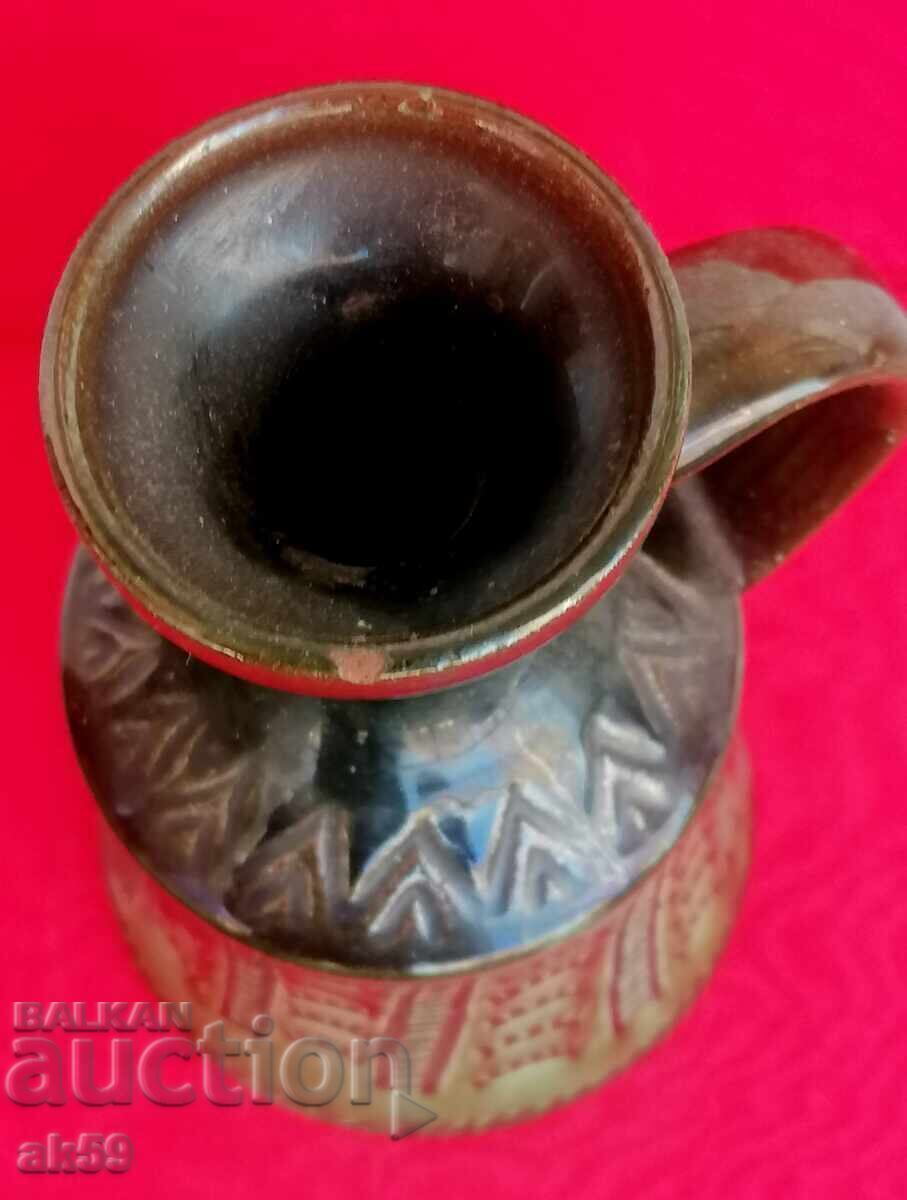 Licitație Vază verde glazurată - ceramică