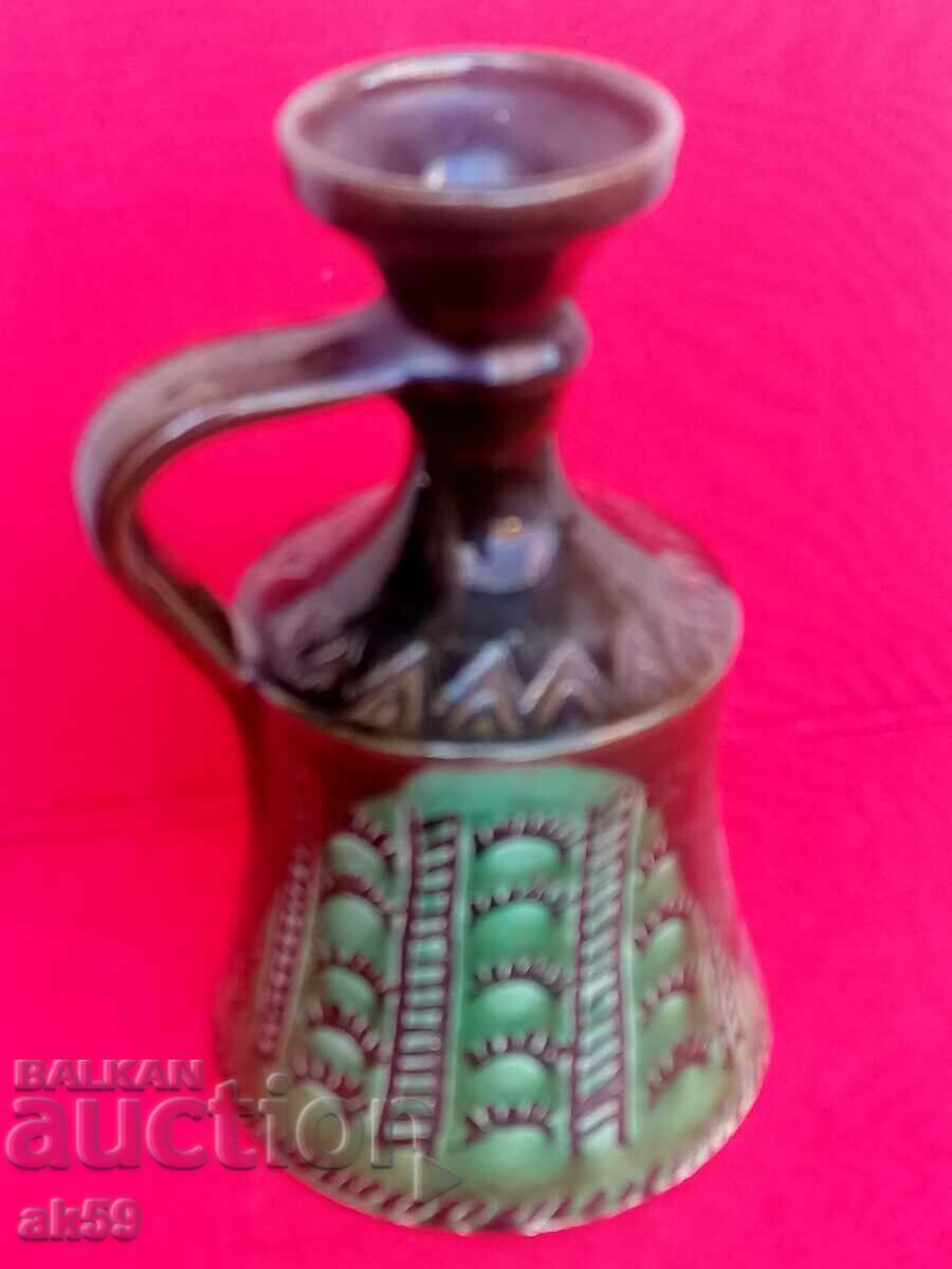 Vază verde glazurată - ceramică