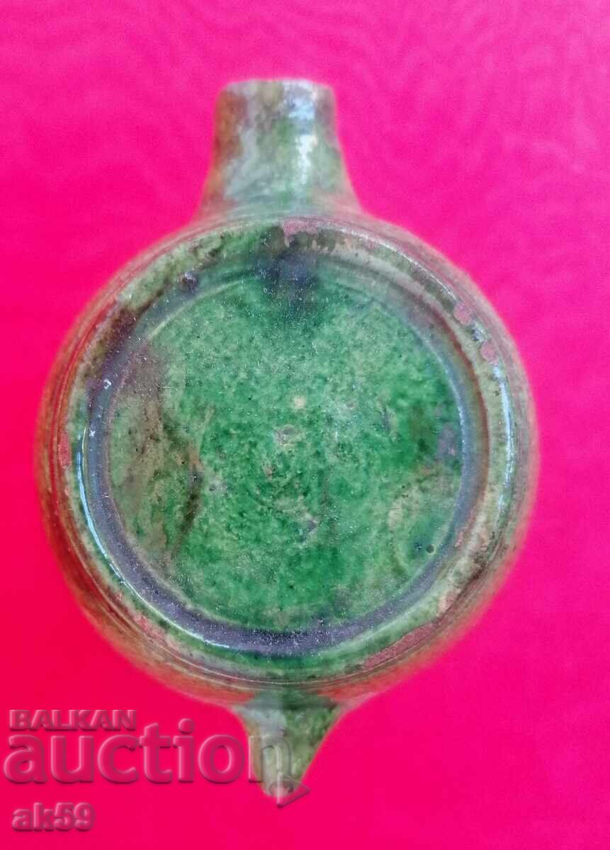 Livrarea Vechi vas "Butoi" - glazură verde