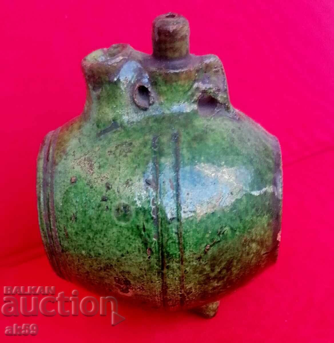 Vechi vas "Butoi" - glazură verde