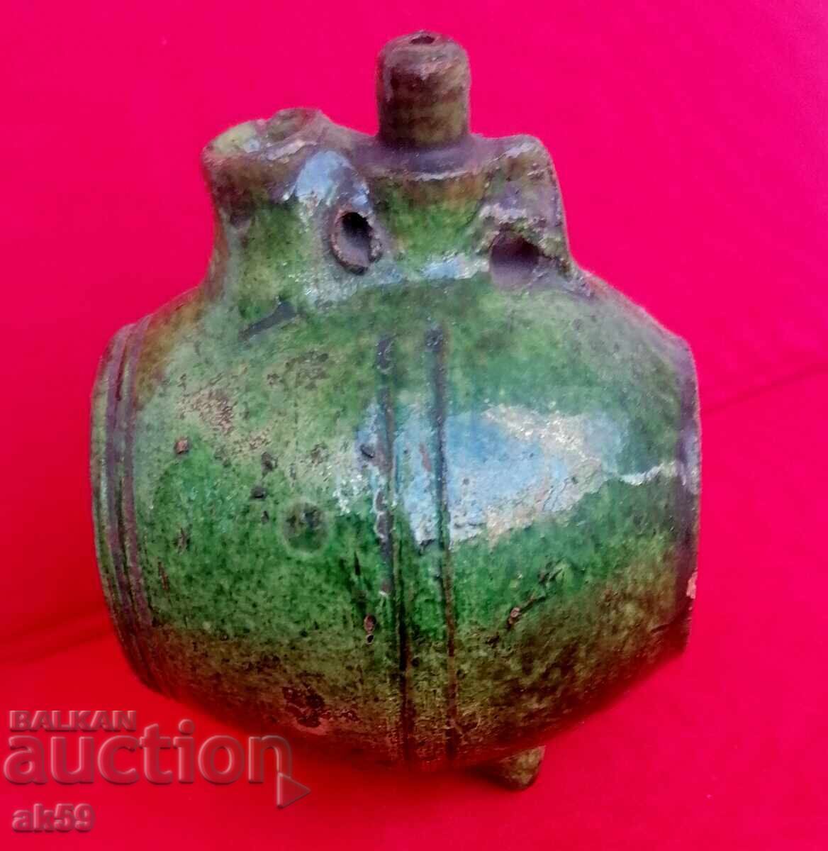 Παλιό αραχνάκι "Βαρέλι" - πράσινη υάλωση