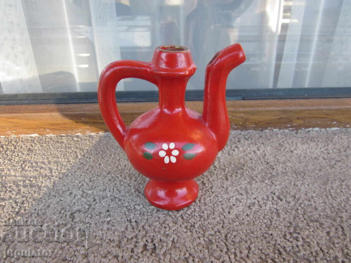 Auction  Antique Bulgarian Folk Ceramic Whistle Jug